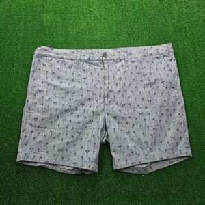 Bonobos Shorts Mens 46 Blue Palm Tree All Over Print Chino Summer Vacation